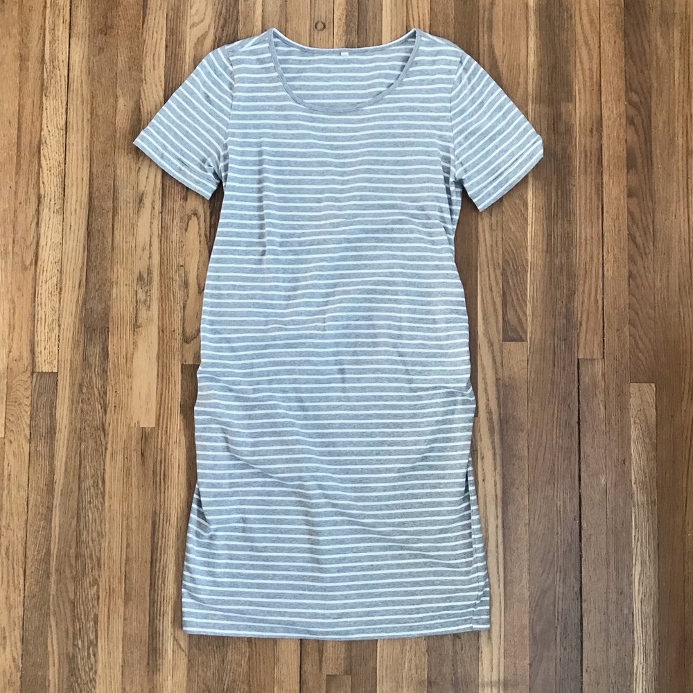 Women's Maternity Bodycon Ruched Side Dress